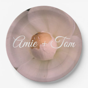 Assiettes En Carton Photo Fleur Blanche, Plaques de papier personnalis