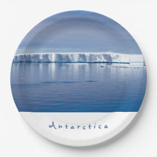 Assiettes En Carton Photo paysage de l'iceberg Antarctique avec texte 
