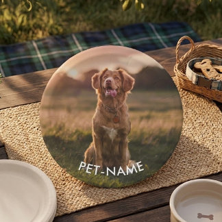 Assiettes En Carton Photo personnalisée avec le nom de votre chien