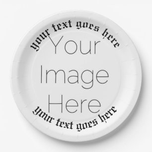 Assiettes En Carton Photo personnalisée et texte Église - Baptême reli