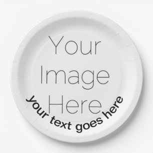 Assiettes En Carton photo personnalisée et texte personnalisé papier