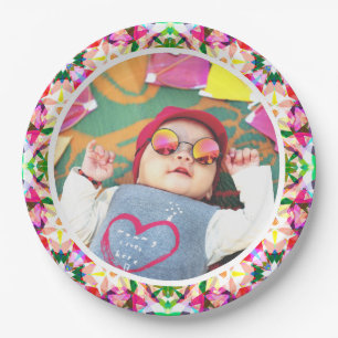 Assiettes En Carton Photo personnalisée Fun Pink Happy Mère's Day Keep