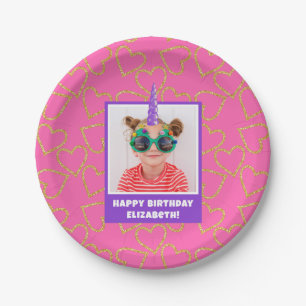 Assiettes En Carton Photo personnalisée pour enfant Joyeux Anniversair