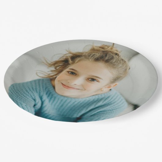 Assiettes En Carton Photo personnalisée Simple visage amusant (Angle)