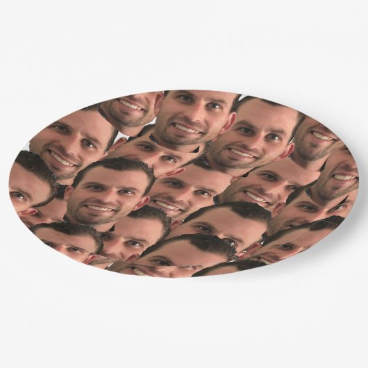 Assiettes En Carton Photo personnelle Visage photo unique Anniversaire (Angle)