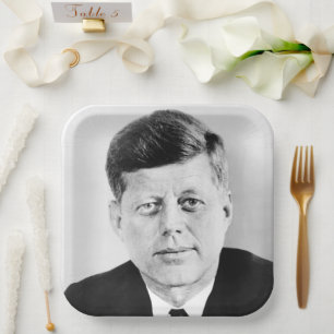 Assiettes En Carton Photo présidentielle du président américain John K