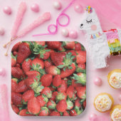 Assiettes En Carton Photo Red Juicy Strawberries (Fête)