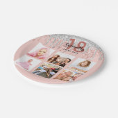 Assiettes En Carton photo rose or 18e anniversaire parties scintillant (Angle)