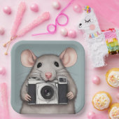 Assiettes En Carton Photographe de Cute Rat (Fête)