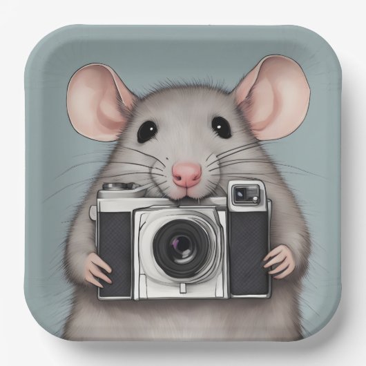 Assiettes En Carton Photographe de Cute Rat (Recto)