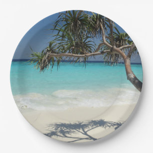 Assiettes En Carton Photographie de la scène de plage Tropical Blue Oc