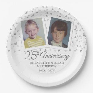 Assiettes En Carton Photos de mariage d'argent 25 ans d'enfance