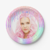 Assiettes En Carton Photos holographes photos d'anniversaire gouttes r (Devant)