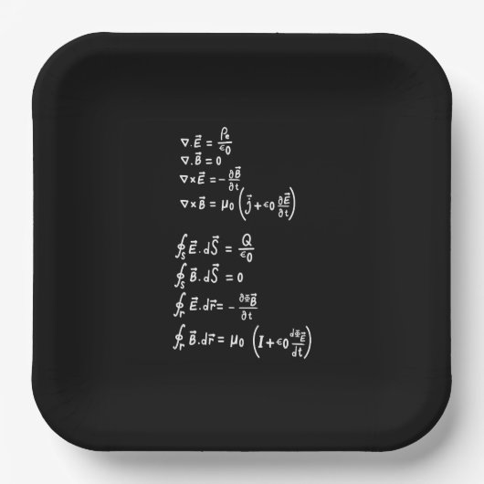 Assiettes En Carton Physique Math Formule Étudiants Enseignant Invitat (Recto)