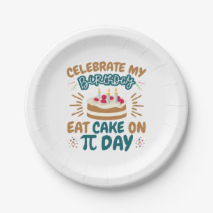 Assiettes En Carton Pi Day Anniversaire Funny Manger Gâteau
