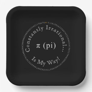 Assiettes En Carton Pi, L'Irrationnel Mathématique Constant Amusant