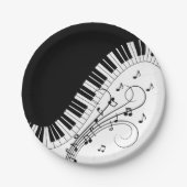 Assiettes En Carton Piano Keyboard Music Design (Devant)