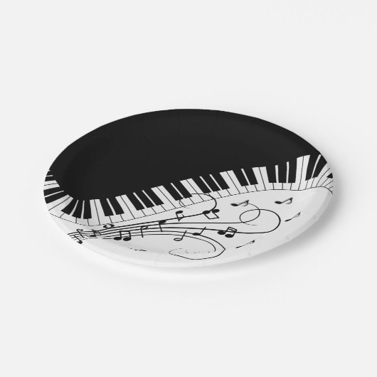 Assiettes En Carton Piano Keyboard Music Design (Angle)