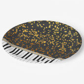 Assiettes En Carton Piano Keys Gold Pois Motif (Angle)