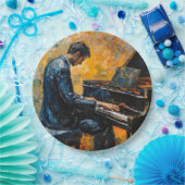 Assiettes En Carton Piano Player - Peinture à l'huile (Fête)