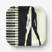 Assiettes En Carton Piano Woman (Recto)