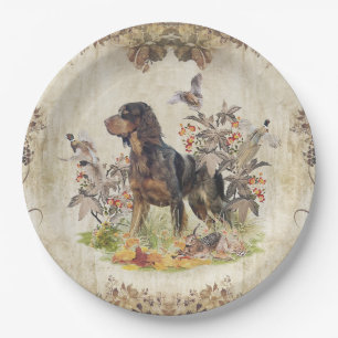 Assiettes En Carton Picardy Spaniel, chasse aux oiseaux
