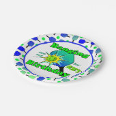 Assiettes En Carton Pickleball Anniversaire Bleu Vert Paddle Ball Beng (Angle)