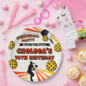 Assiettes En Carton Pickleball Anniversaire Filles Fête Retro Joueur (Fête)