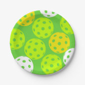 Assiettes En Carton Pickleball Anniversaire Soirée Sport Vert (Devant)