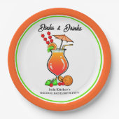 Assiettes En Carton Pickleball Bachelorette Mariage Dinks & Boissons (Devant)