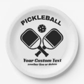 Assiettes En Carton Pickleball Club Pickleball Paddle & Ball Custom (Devant)