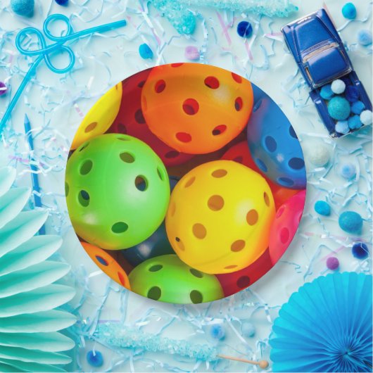 Assiettes En Carton Pickleball coloré (Fête)