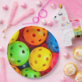 Assiettes En Carton Pickleball coloré (Fête)