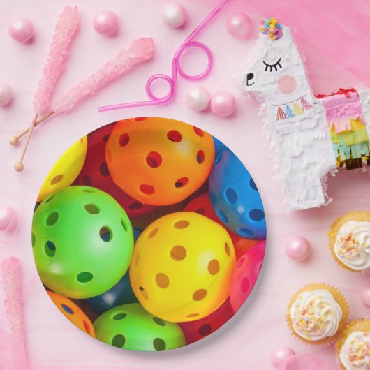 Assiettes En Carton Pickleball coloré (Fête)
