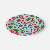 Assiettes En Carton Pickleball de Noël Rouge Vert Bleu Flèches de neig (Angle)