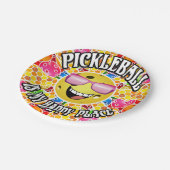 Assiettes En Carton Pickleball est mon endroit heureux - Graphique col (Angle)