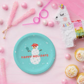 Assiettes En Carton Pickleball Fête Humoristique Snowman Plate (Fête)