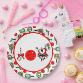 Assiettes En Carton Pickleball Joie Noël Party Red Green Paddles (Fête)