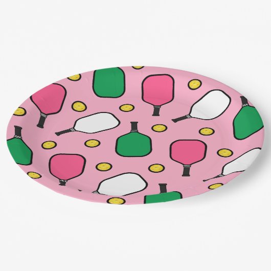 Assiettes En Carton Pickleball Party (Angle)