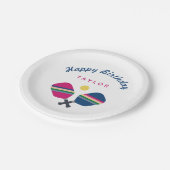 Assiettes En Carton Pickleball Party Nom personnalisé (Angle)