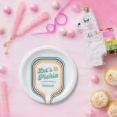 Assiettes En Carton Pickleball Party Pickle Retro Rainbow Stripe (Fête)