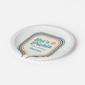 Assiettes En Carton Pickleball Party Pickle Retro Rainbow Stripe (Angle)