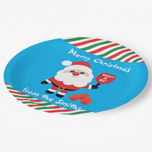Assiettes En Carton Pickleball 🎅 plaque Père Noël (Angle)