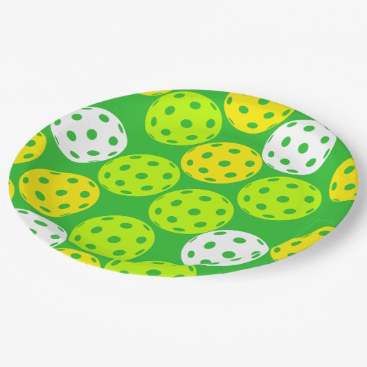 Assiettes En Carton Pickleball | Plaques de papier de partie (Angle)