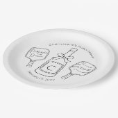 Assiettes En Carton Pickleball & Prosecco Fête des mariées moderne (Angle)