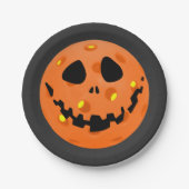 Assiettes En Carton Pickleball Squelette Jack-o'Lantern Halloween (Devant)