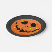 Assiettes En Carton Pickleball Squelette Jack-o'Lantern Halloween (Angle)
