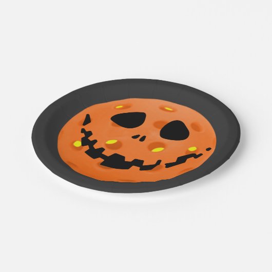 Assiettes En Carton Pickleball Squelette Jack-o'Lantern Halloween (Angle)