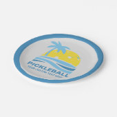 Assiettes En Carton Pickleball Sun Palm Trees Pickleball Party Custom (Angle)