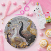 Assiettes En Carton Pics Blanc Or Noël (Fête)